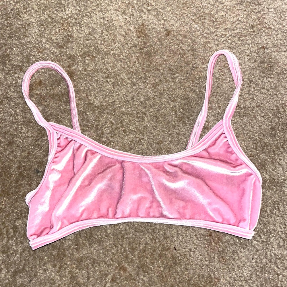 Velvet pink bralette size small